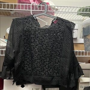 Elegant Black Lace Women's Top